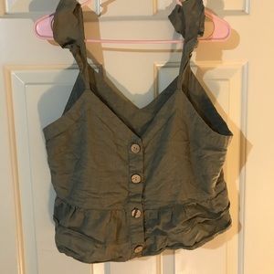 Green crop top